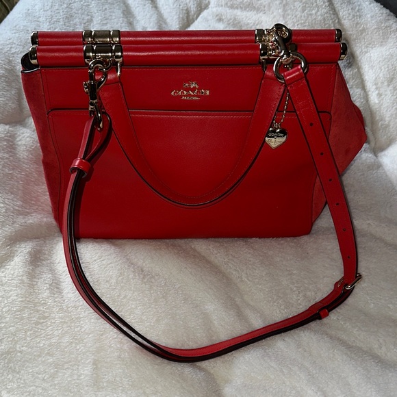 Coach Handbags - Coach special edition Selena Gomez Cherry Red Leather 2 way Bag